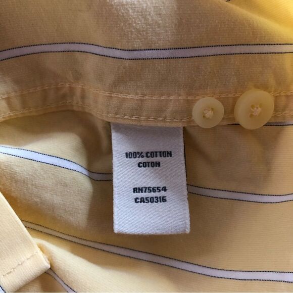 Abercrombie & Fitch Button Down Long Sleeve Shirt Yellow Muscle Fit XXL - Picture 7 of 10